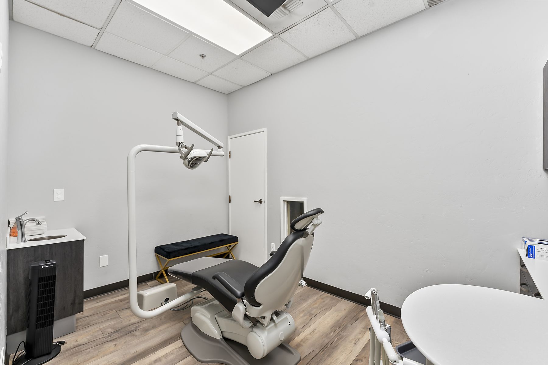 Quiet private room used for calmer, lower-stimulation appointments